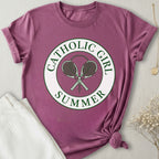 Catholic Girl Summer Tennis T-Shirt