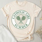 Catholic Girl Summer Tennis T-Shirt