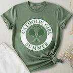 Catholic Girl Summer Tennis T-Shirt